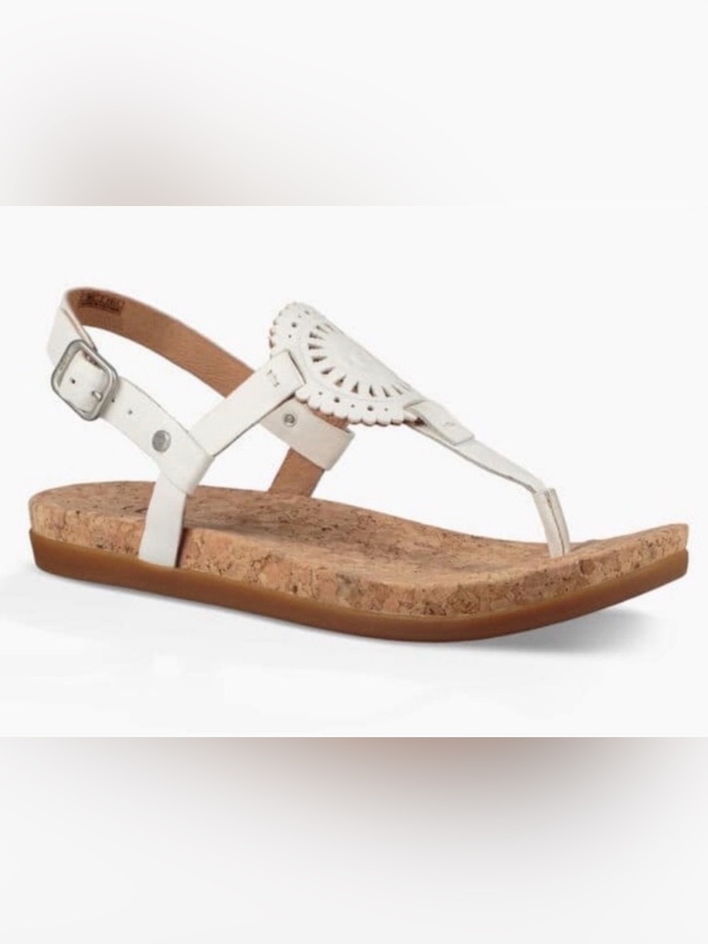 Ugg Ayden White Leather Slingback Sandal